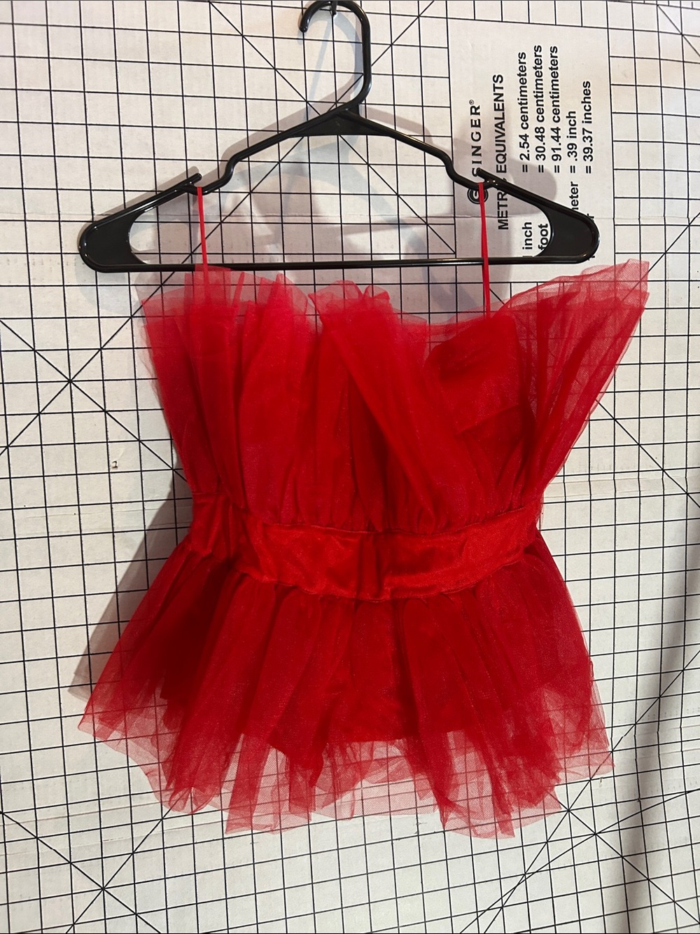 Maeve Tulle Tube Top in Red